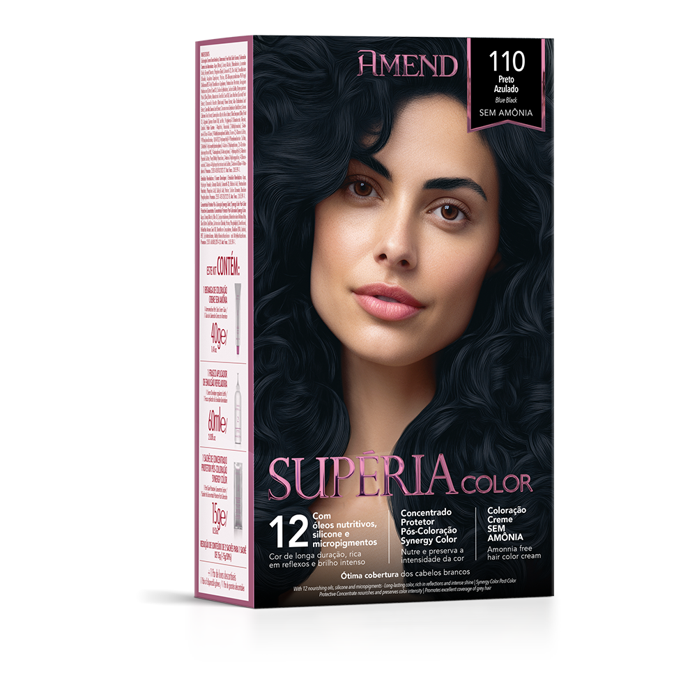 Kit Tonalizante Amend Supéria Color 110 Preto Azulado